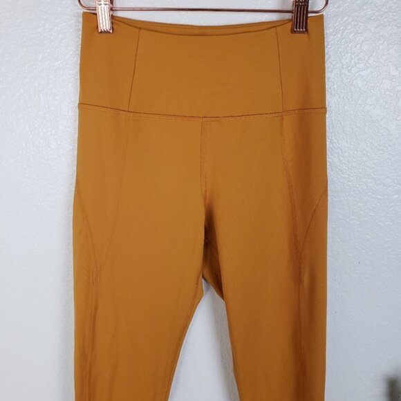 Girlfriend Collective Mustard Yellow Compressive High-Rise Leggings size S - Picture 4 of 14